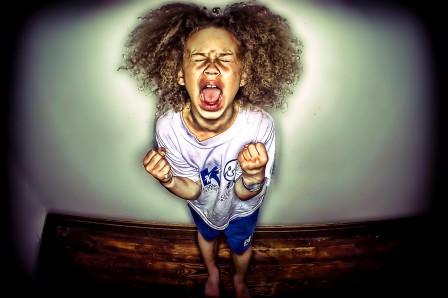 child having tantrum